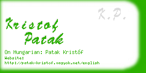 kristof patak business card